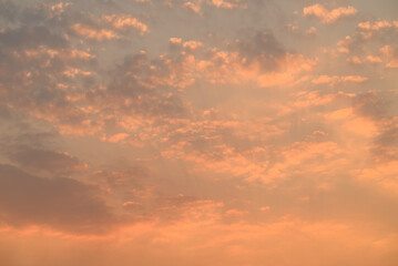 Beautiful sky with clouds during sunset in the evening, Nature background