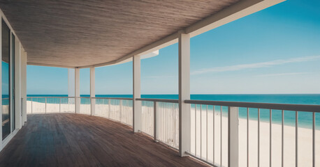 A luxurious beachfront condo with a stunning ocean view balcony.