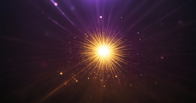 Abstract purple lens flare adds a colorful glow to the background.