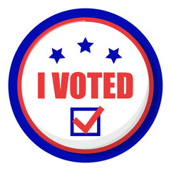 Election pin vector isolated. National campaign, vote for republicans or democrats, elections in USA. Democracy and patriotism. Your vote matters