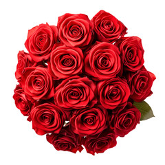 Obraz premium isolated illustration of bouquet of red roses. Created with Generative AI