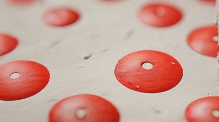 close up of a red circle paint
