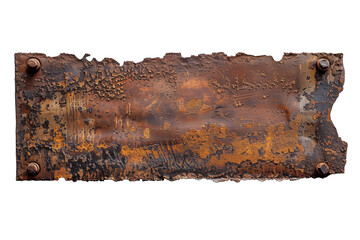 isolated illustration of rusty metal banner. Created with Generative AI