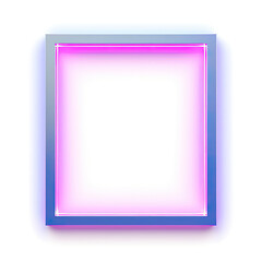 Pink and Blue Square Frame on White Wall