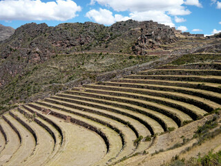 Panoramic view of the Sacsayhuaman Inca Archaeological Park in Cusco (Cuzco), Peru - obrazy, fototapety, plakaty