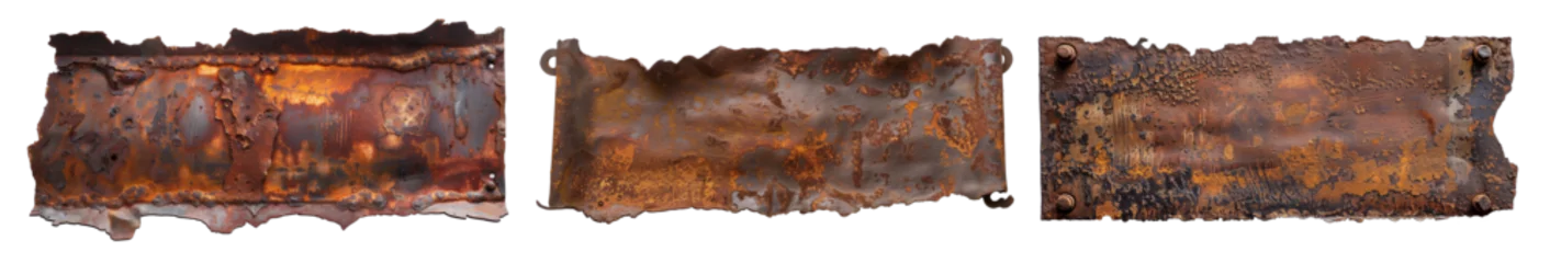 Fotobehang isolated illustration of rusty metal banner. Created with Generative AI © agrus_aiart