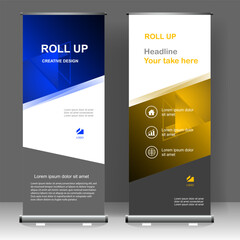 Business Roll up banner stand template design, for brochure, flyer, infographics. modern advertising. vector illustration
