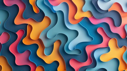 Realistic abstract pattern in shadow play style photo, flat color background, isometric, view from top, bird eye view, professional studio shoot