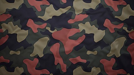 Realistic camouflage pattern in shadow play style photo, flat color background, isometric, view from top, bird eye view, professional studio shoot
