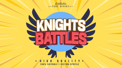 editable knights battles text effect.typhography logo