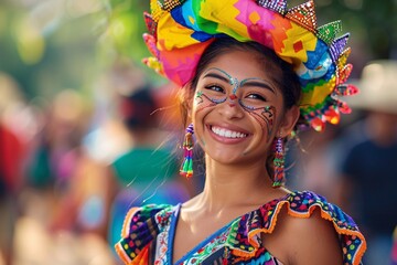 Colorful Carnival Celebration A Vibrant Festival of Faces Generative AI - obrazy, fototapety, plakaty