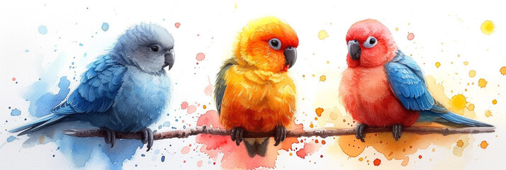 Fototapeta premium parrot bird watercolor