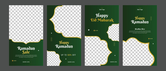 Set of Ramadan instagram sale social media stories collection banner ads