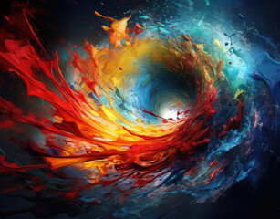 Colorful Swirl Abstract Painting