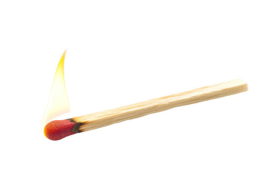 Matchstick, flame on the tip of the matchstick