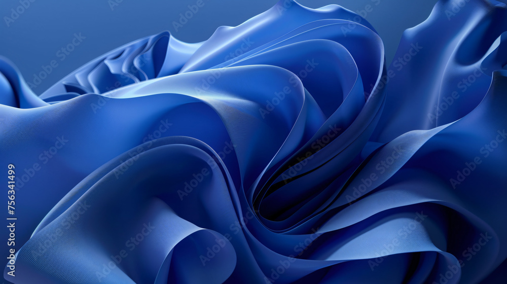 Poster blue silk wave: an abstract background illustration with smooth texture and flowing design