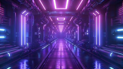 Purple Neon Tunnel A Futuristic Monthly Event Generative AI