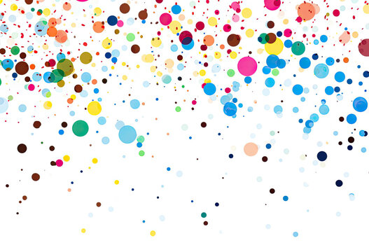 Colorful Dots Scattered on White Background
