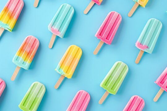 Colorful Popsicles in a Rainbow of Flavors A Cool and Colorful Celebration of Pride Month Generative AI