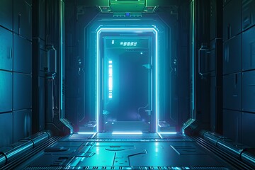 Neon-Lit Doorway to the Future A Glimpse into the Digital Realm Generative AI