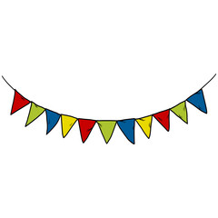 Colorful Streamer Flag Bunting Illustration