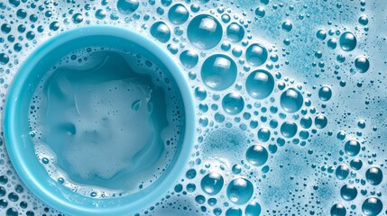 a top view photo of a editorial shot of a soapy water, pure, clean, beautiful studio lighting, scandinavian