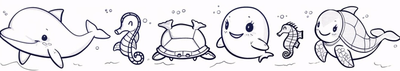 Turtle Talk A Cute Cartoon of Two Turtles in the Ocean Generative AI