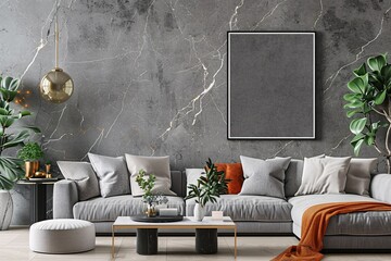 Modern Living Room with Minimalist Design and Contemporary Decor Generative AI