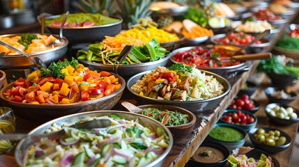 Fresh Veggie Buffet A Colorful Culinary Experience for the Whole Month! Generative AI