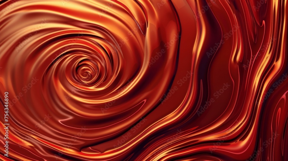 Poster a digitally created swirling abstract pattern with a glossy red finish and spiral design.