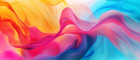 Obraz premium Modern Abstract Organic panorama wallpaper background, bright colors, silk, ultra-resolution, amazing detail, banner Design, Elegant, wave background for document present