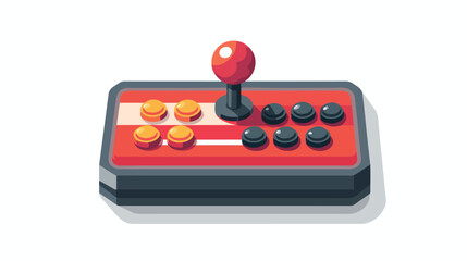 A classic arcade joystick and buttons inviting play
