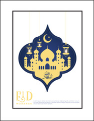 eid poster template elegant flat symmetric
