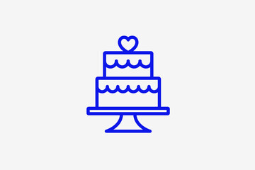 wedding cake illustration in line style design. Vector illustration.