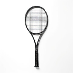 Close Up of Tennis Racket on White Background