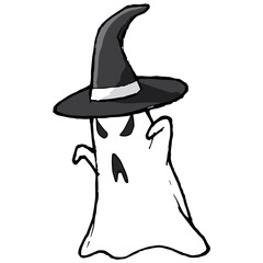 Ghost, halloween vector illustration isolated on white background. classic modern diseign, bright colors