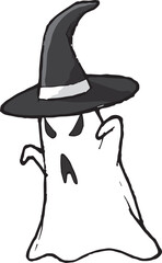 Ghost, halloween vector illustration isolated on white background. classic modern diseign, bright colors