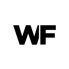 Letter W and F, WF logo design template. Minimal monogram initial based logotype.