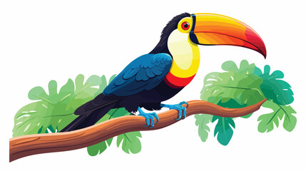 A colorful toucan perched on a branch its vibrant 