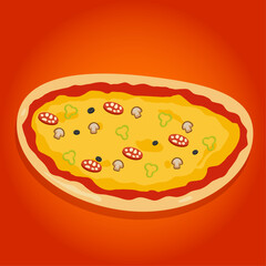 Pizza poster background. vector illustration.