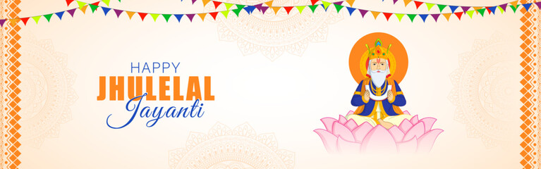 Vector illustration of Happy Jhulelal Jayanti social media feed template