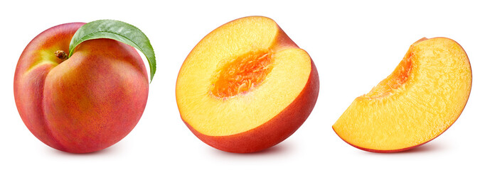 Fresh organic peach isolated