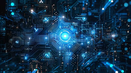 Obraz premium Electron business technology involves using electronic tools and platforms to improve business operations and communication.