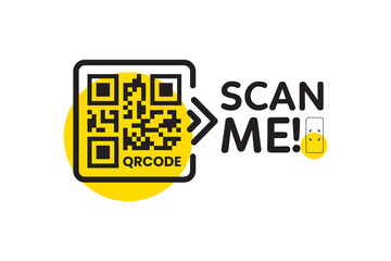 QR code scan icon. Scan me frame. QR code scan for smartphone. QR code for mobile app, payment and identification. Eps10 vector illustration.