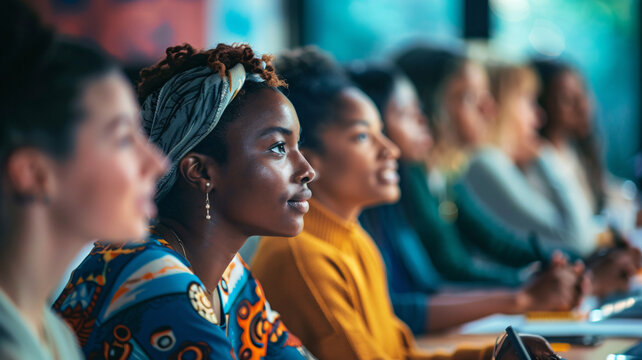 Corporate training session on cultural diversity, with a close-up on educational materials and engaged participants, highlighting the importance of inclusivity and multicultural understanding
