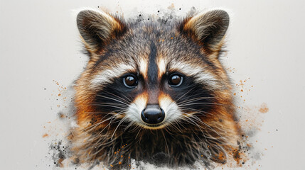 Raccoon animal watercolor