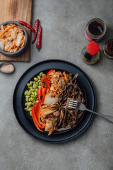 Kimchi asian food on a gray background