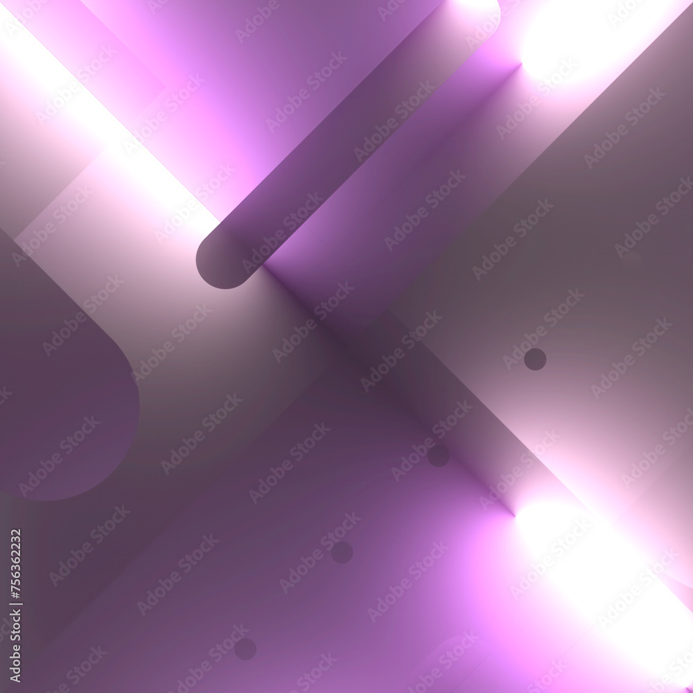 Aufkleber 3d rendering digital illustration in a modern style with a pattern of purple neon stripes