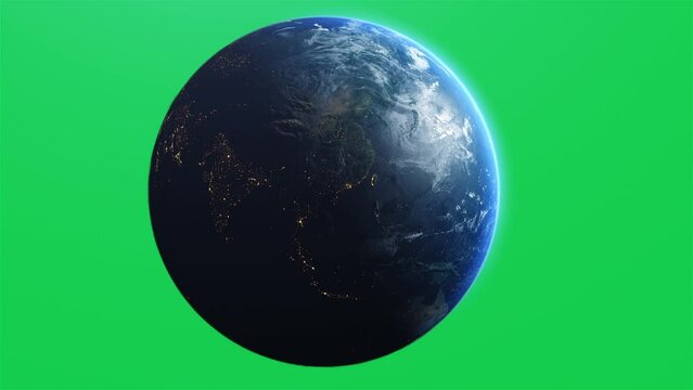 Cinematic Planet Earth Isolated Chroma Green Screen China Asia 4k ProRes 422 HQ