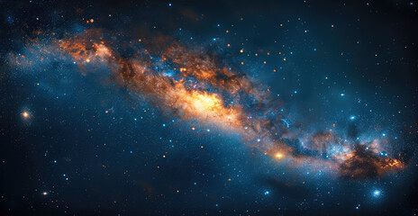 The expanse of the universe, scene sky filled with stars and galaxies, milky way, dark. Generative...